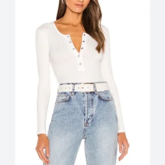 Lovers + Friends Tops - Lovers and Friends Lina White Bodysuit